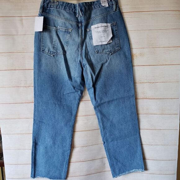 Good American Good Vintage Distressed Raw Hem Denim Jeans Women's Size 10/30 - Picture 3 of 7
